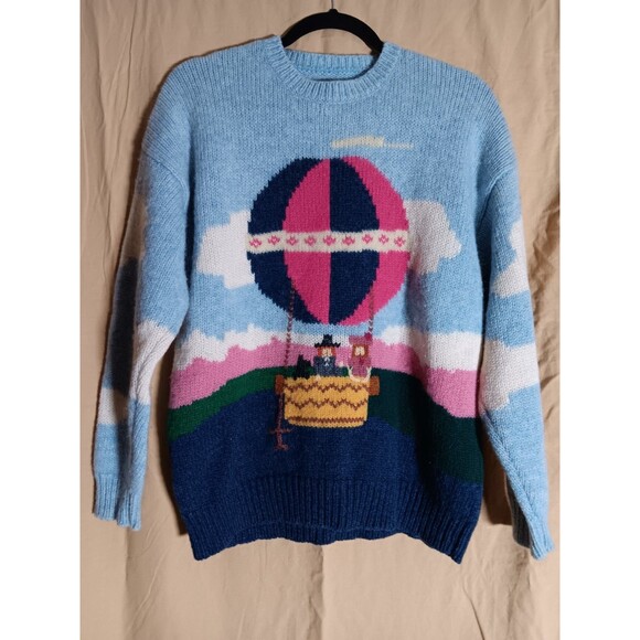 Vintage 1988 Susan Bristol "Up and Away" wool sweater size L - Picture 1 of 3